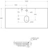 Столешница 100 см Marmo Nero Opaco BELBAGNO KEP-100-MNO-W0